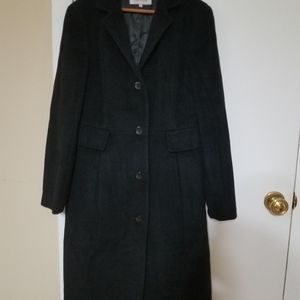 Black Calvin Klein Wool and Angora Coat